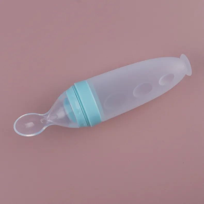Rozatech Combo of Reusable Fruit Feeder, Baby Feeding Silicone Bottle with Sleeve, 110ml and Baby Finger Brush