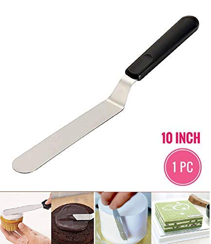 Rozatech 10” Angular Cake Palette Knife | Steel Icing Spatula | Cake Knife | Cream Icing Frosting Spatula | Baking Kitchen Pastry Cake Decoration Tool (1 PC , Stainless Steel)
