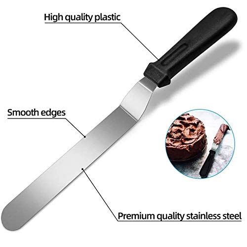 Rozatech 10” Angular Cake Palette Knife | Steel Icing Spatula | Cake Knife | Cream Icing Frosting Spatula | Baking Kitchen Pastry Cake Decoration Tool (1 PC , Stainless Steel)