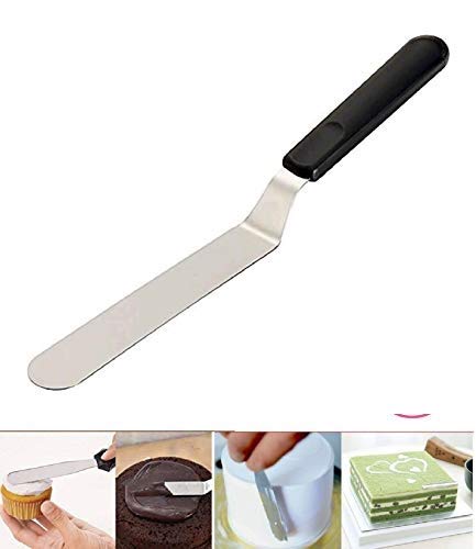 Rozatech 10” Angular Cake Palette Knife | Steel Icing Spatula | Cake Knife | Cream Icing Frosting Spatula | Baking Kitchen Pastry Cake Decoration Tool (1 PC , Stainless Steel)