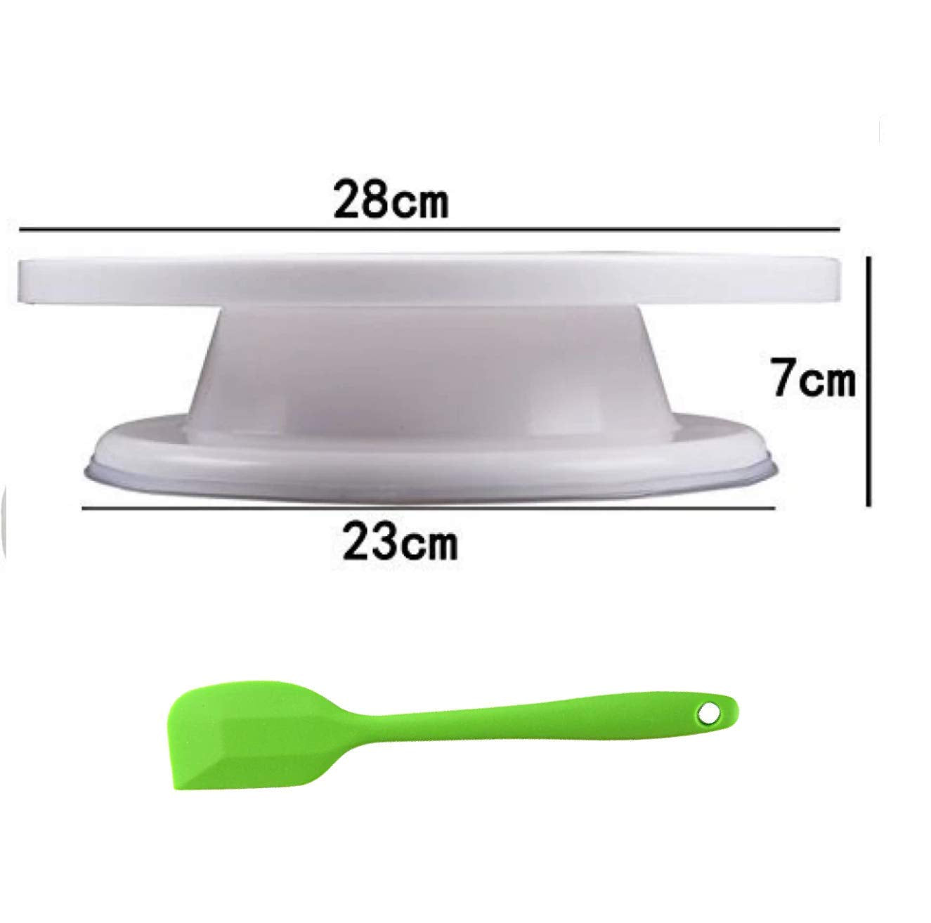 Rozatech Combo of 1 PC Cake Stand | Turntable | Revolving Cake Decorating Stand and 1 PC Silicone Spatula ( 1 Pc Cake Stand and 1 Pc Spatula )