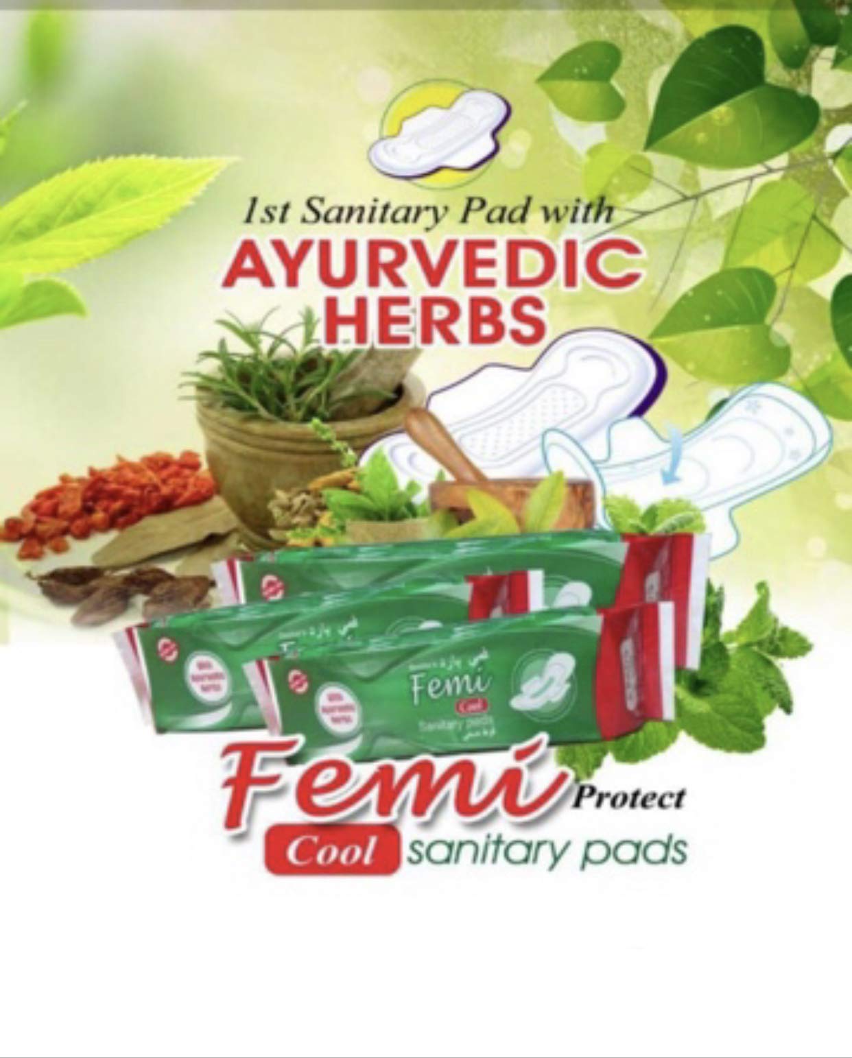 Rozatech Femi Cool Medicated Sanitary Pad With Ayurvedic Herbs|Pain Relief|Rash Free|With Wings-Xl (Pack of 24 Pads)
