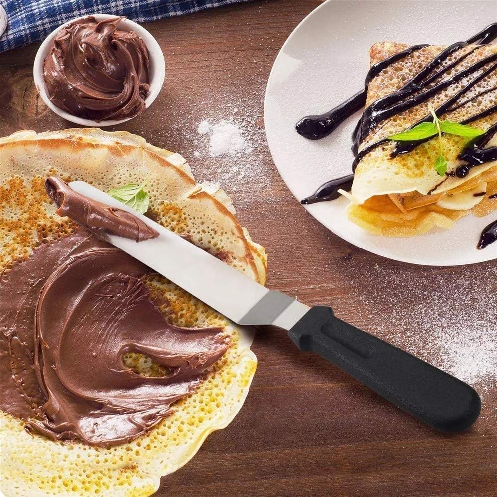 Rozatech 10” Angular Cake Palette Knife | Steel Icing Spatula | Cake Knife | Cream Icing Frosting Spatula | Baking Kitchen Pastry Cake Decoration Tool (1 PC , Stainless Steel)