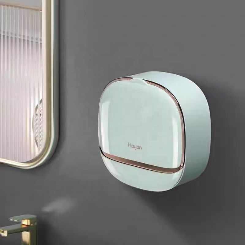 Rozatech 2 Pcs Waterproof Soap Dish Holder | Luxury Soap Holder with Drain Tray Keep Soap Bars Dry | Adhesive Soap Box Wall Suction Mounted for BathroomStickable Modern