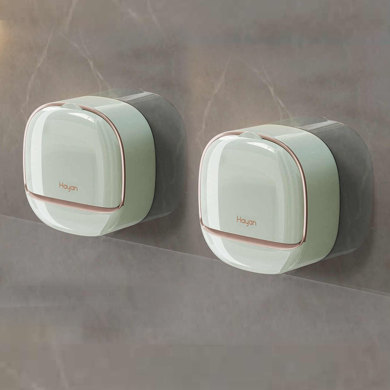 Rozatech 2 Pcs Waterproof Soap Dish Holder | Luxury Soap Holder with Drain Tray Keep Soap Bars Dry | Adhesive Soap Box Wall Suction Mounted for BathroomStickable Modern