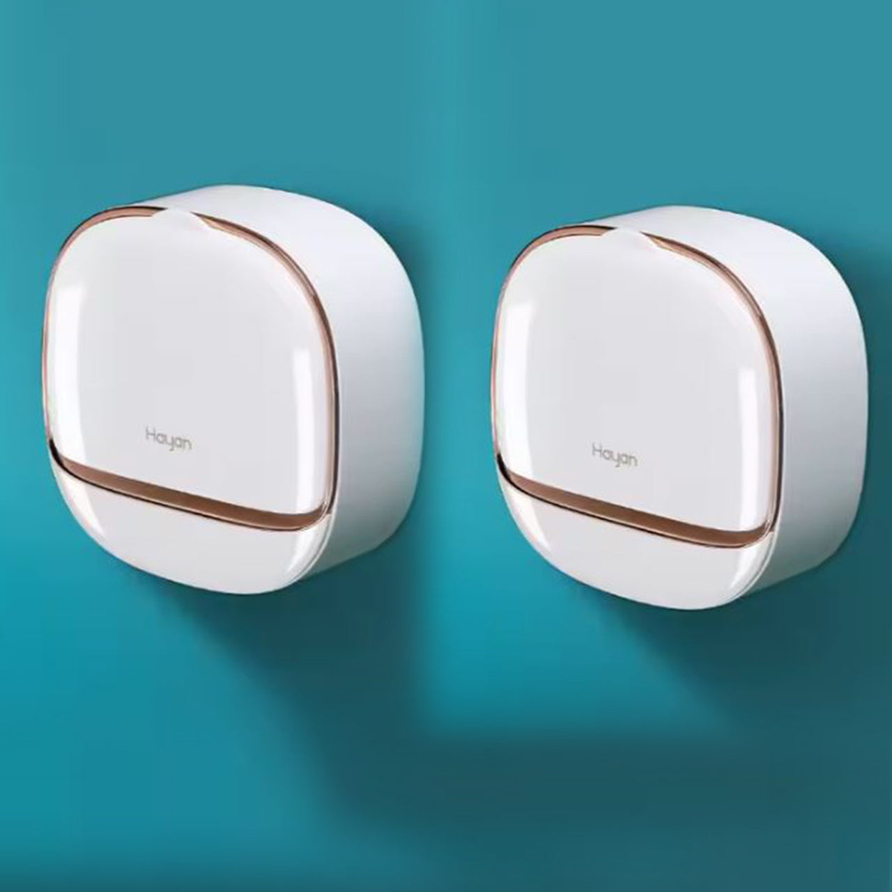 Rozatech 2 Pcs Waterproof Soap Dish Holder | Luxury Soap Holder with Drain Tray Keep Soap Bars Dry | Adhesive Soap Box Wall Suction Mounted for BathroomStickable Modern